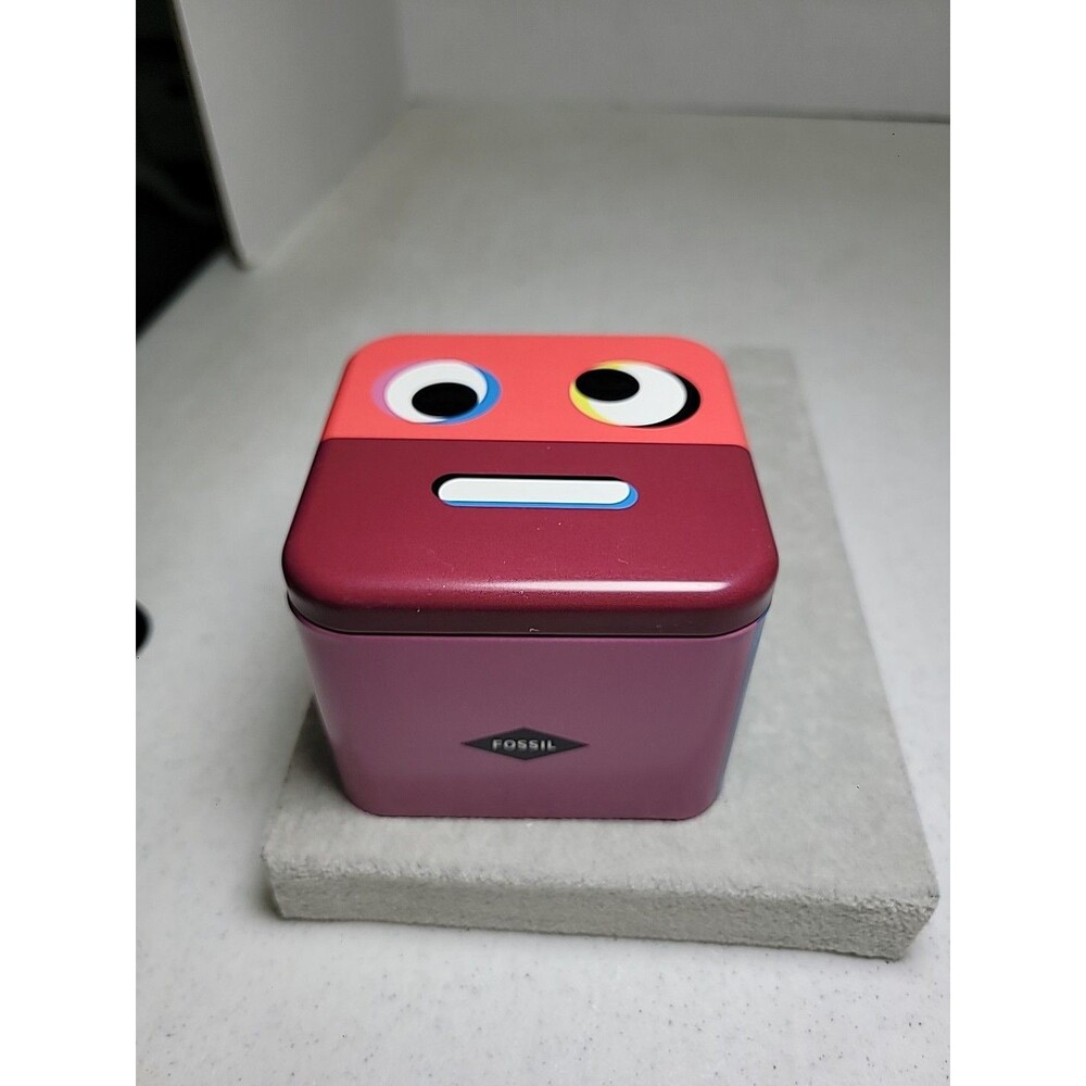 FOSSIL Storage Tin  Storage Box Cube 3.25 in. x 3.25 in. x 2.75 in. Culture 2016